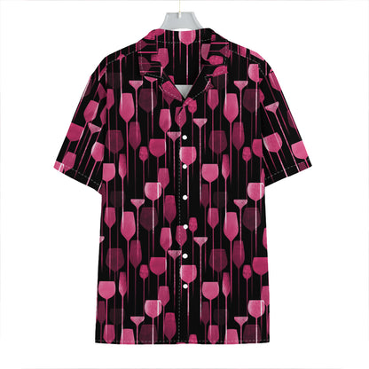 Glasses Of Wine Print Hawaiian Shirt