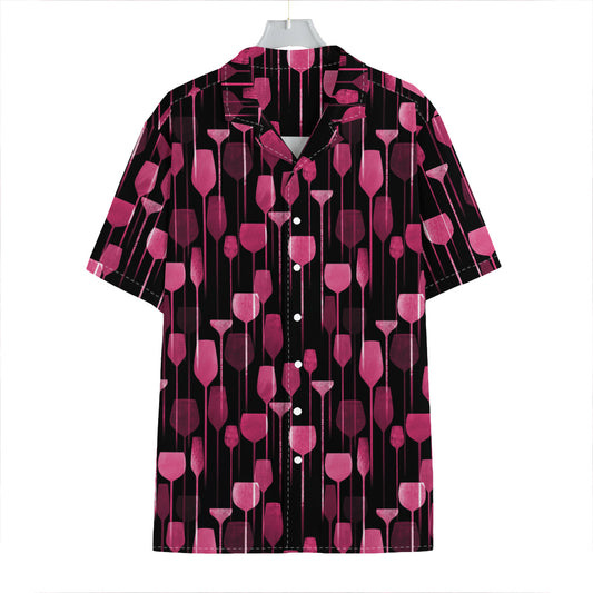 Glasses Of Wine Print Hawaiian Shirt