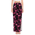 Glasses Of Wine Print High Slit Maxi Skirt