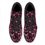 Glasses Of Wine Print High Top Leather Sneakers