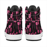 Glasses Of Wine Print High Top Leather Sneakers