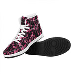 Glasses Of Wine Print High Top Leather Sneakers