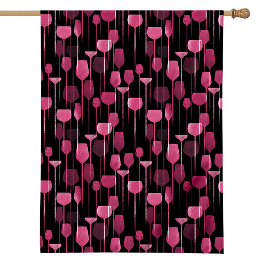 Glasses Of Wine Print House Flag