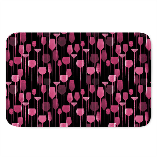 Glasses Of Wine Print Indoor Door Mat