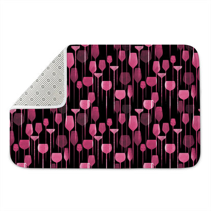 Glasses Of Wine Print Indoor Door Mat