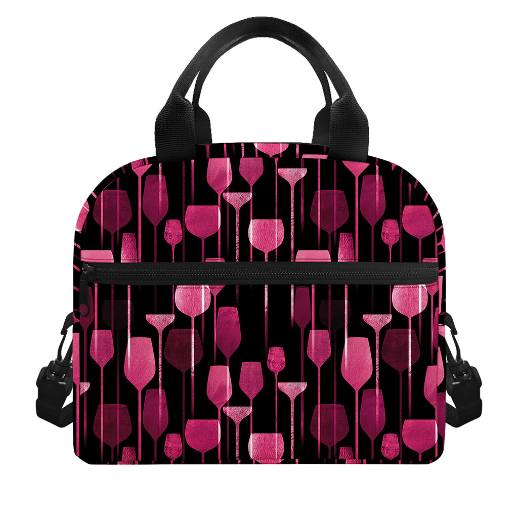 Glasses Of Wine Print Insulated Lunch Bag
