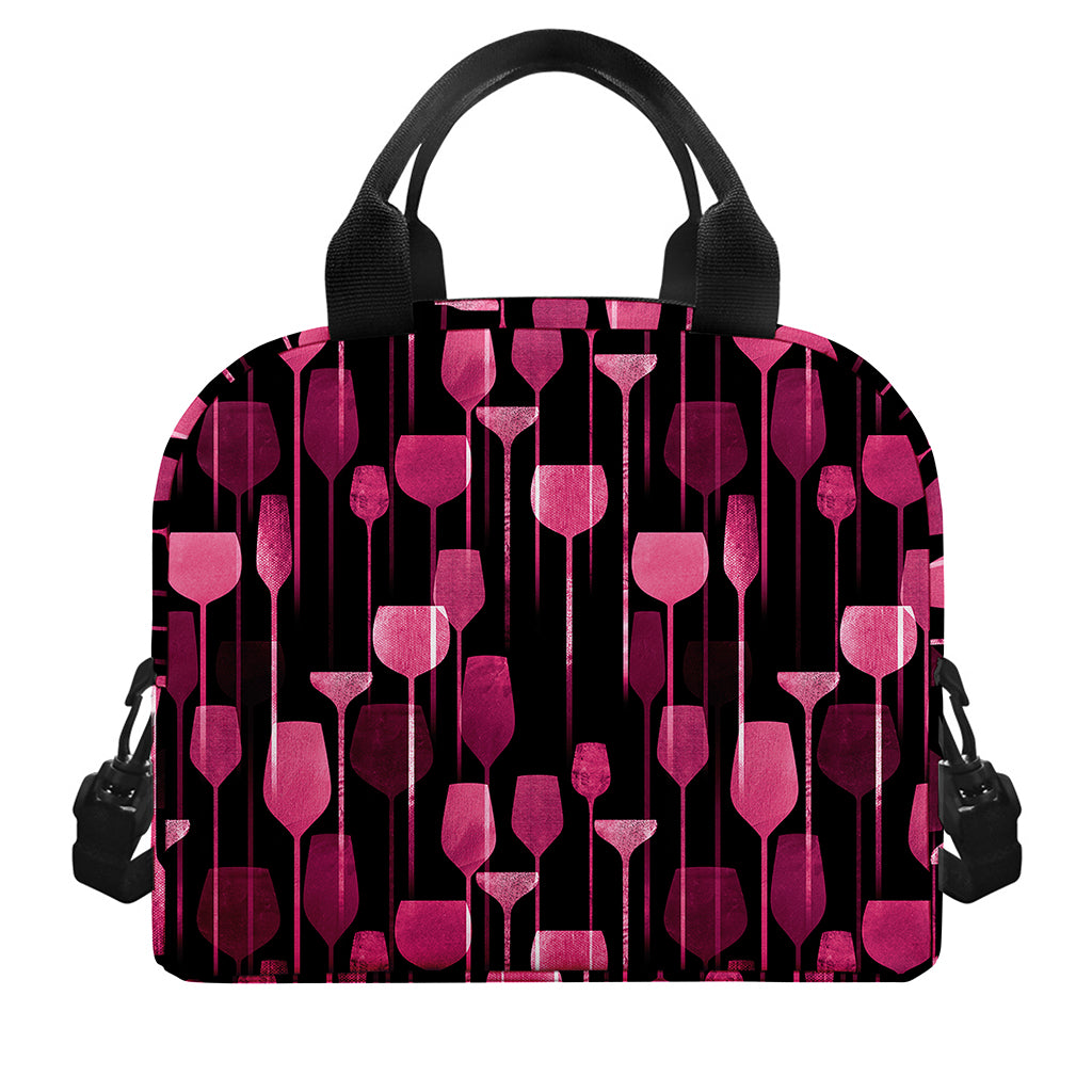 Glasses Of Wine Print Insulated Lunch Bag