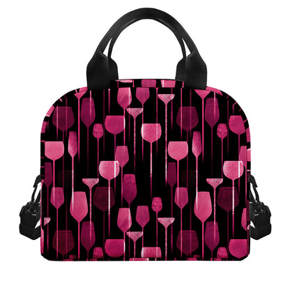 Glasses Of Wine Print Insulated Lunch Bag