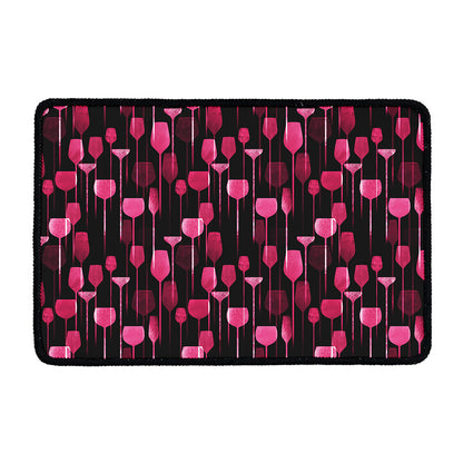 Glasses Of Wine Print Kitchen Mat