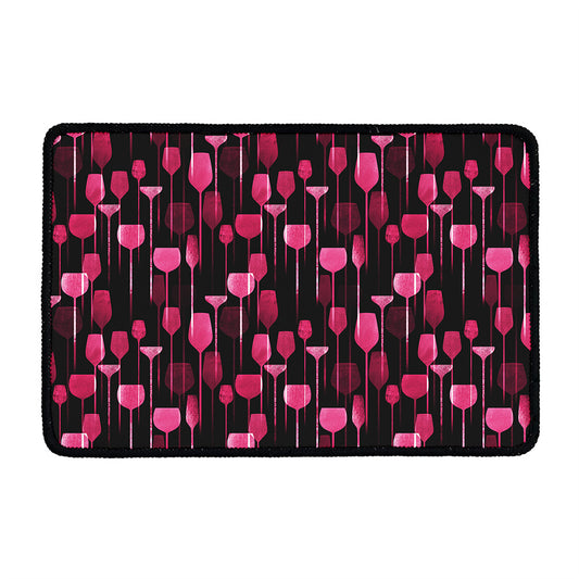 Glasses Of Wine Print Kitchen Mat