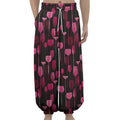 Glasses Of Wine Print Lantern Pants