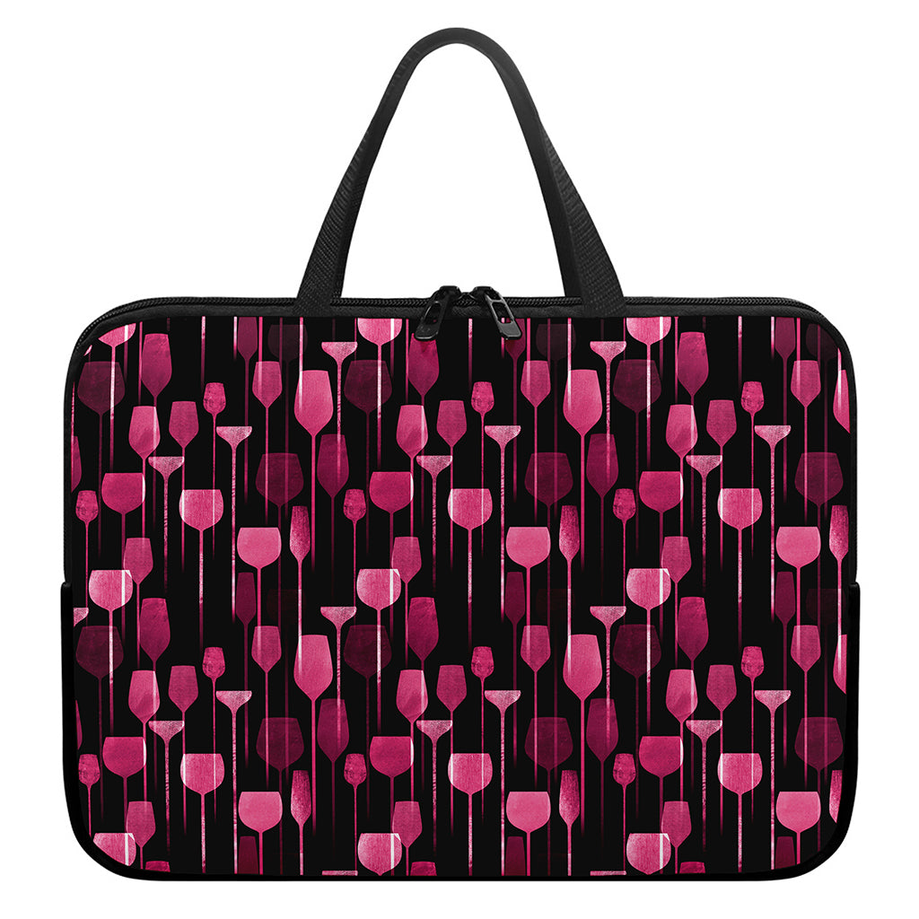 Glasses Of Wine Print Laptop Sleeve With Handle