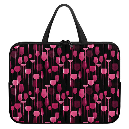 Glasses Of Wine Print Laptop Sleeve With Handle