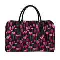 Glasses Of Wine Print Leather Duffel Bag