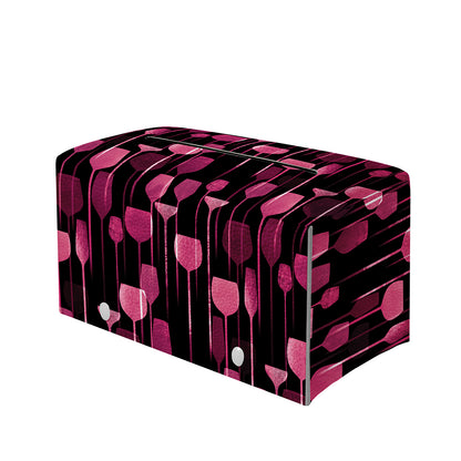 Glasses Of Wine Print Leather Tissue Box Cover