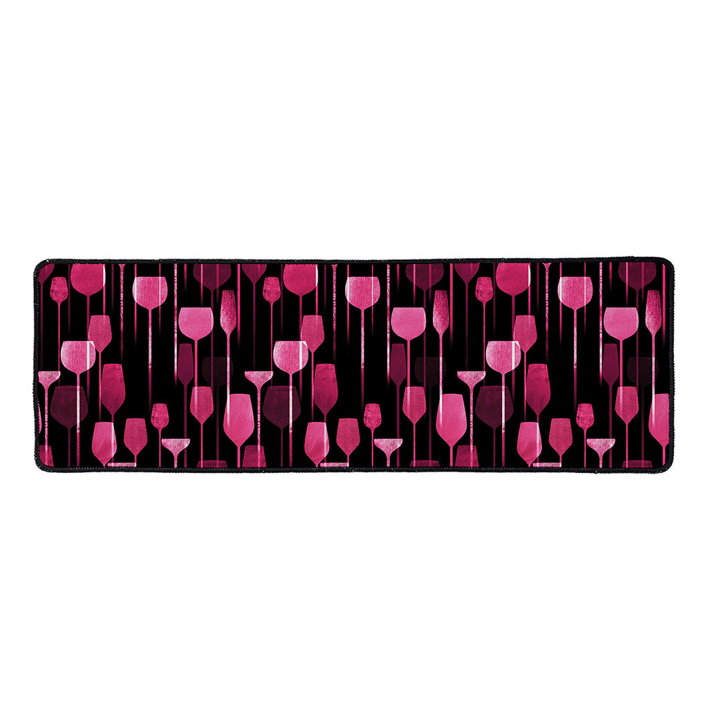 Glasses Of Wine Print Long Kitchen Mat