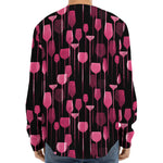 Glasses Of Wine Print Long Sleeve Baseball Jersey