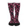 Glasses Of Wine Print Long Socks