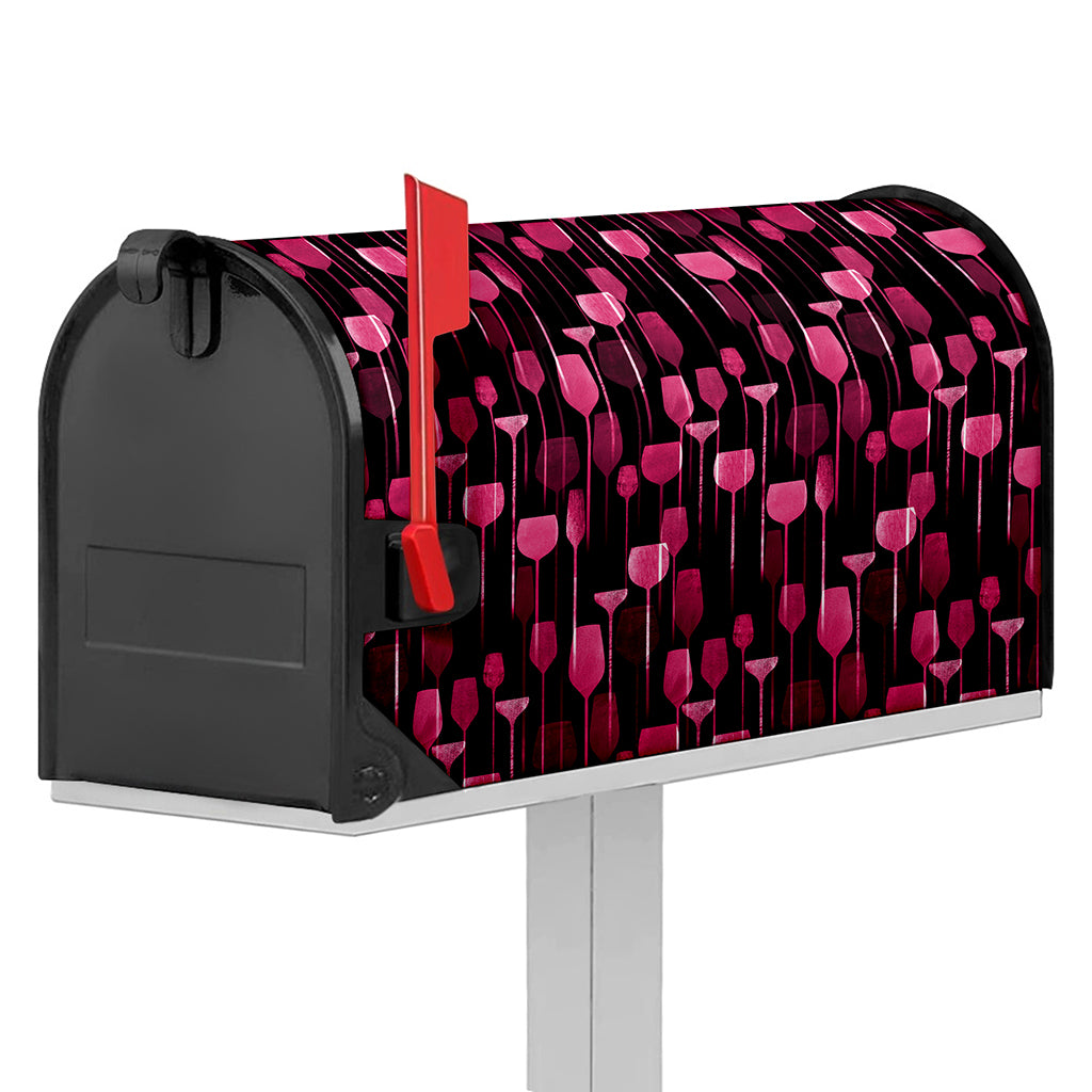 Glasses Of Wine Print Mailbox Cover