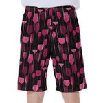 Glasses Of Wine Print Men's Beach Shorts