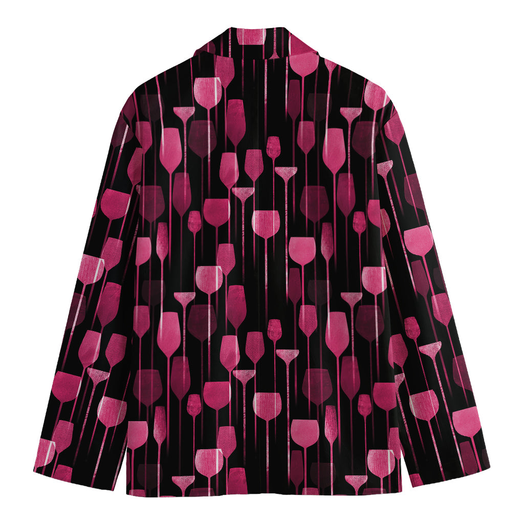 Glasses Of Wine Print Men's Blazer
