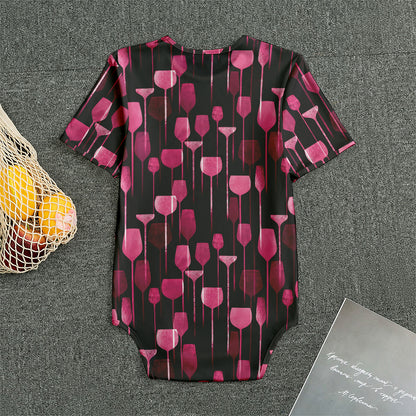 Glasses Of Wine Print Men's Bodysuit
