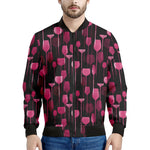 Glasses Of Wine Print Men's Bomber Jacket