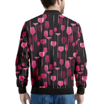 Glasses Of Wine Print Men's Bomber Jacket