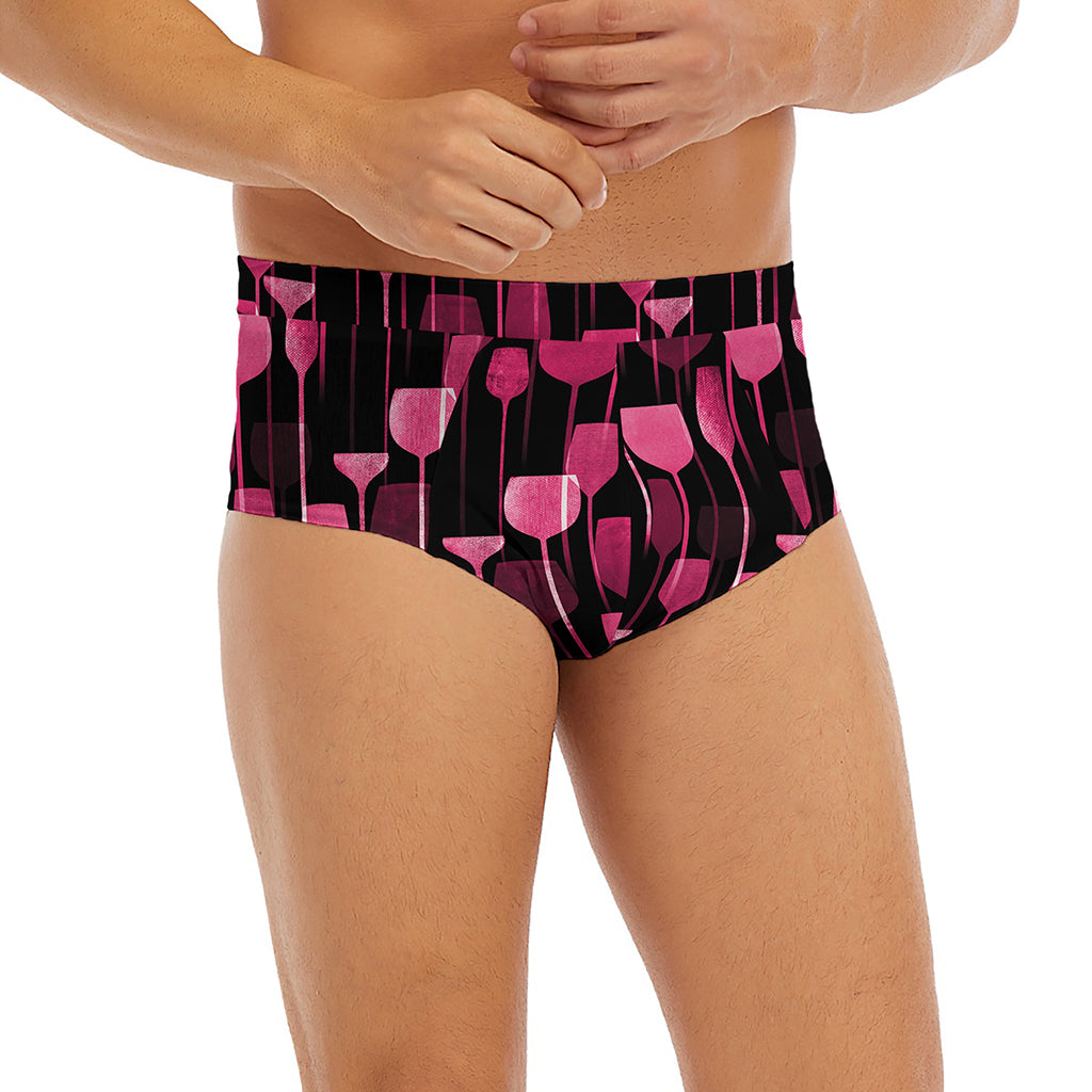 Glasses Of Wine Print Men's Briefs