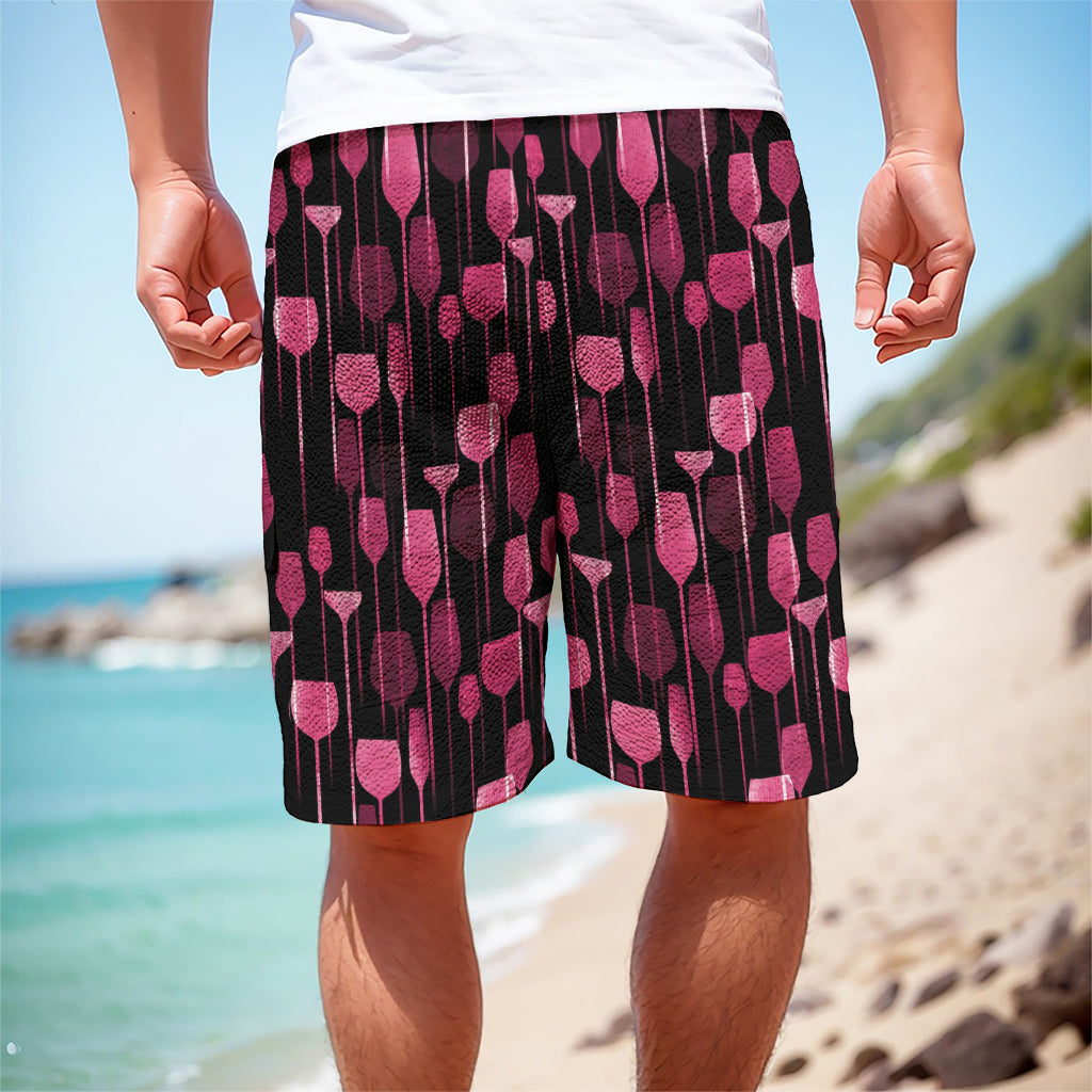 Glasses Of Wine Print Men's Cargo Shorts