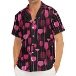 Glasses Of Wine Print Men's Deep V-Neck Shirt
