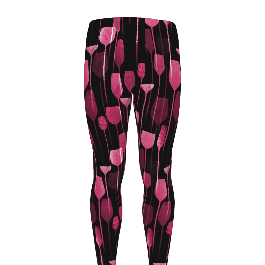 Glasses Of Wine Print Men's leggings