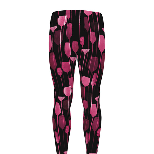 Glasses Of Wine Print Men's leggings