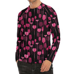 Glasses Of Wine Print Men's Long Sleeve Rash Guard