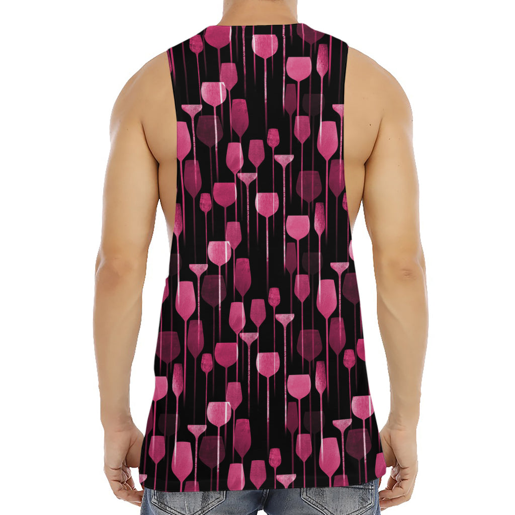 Glasses Of Wine Print Men's Muscle Tank Top