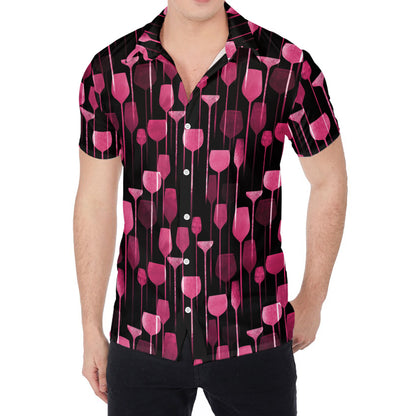 Glasses Of Wine Print Men's Shirt