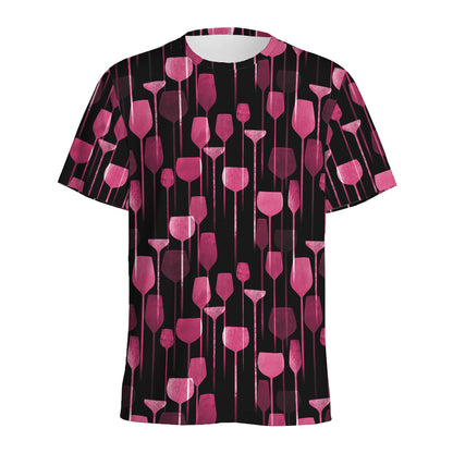 Glasses Of Wine Print Men's Sports T-Shirt