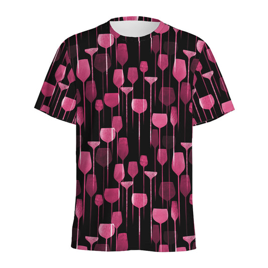 Glasses Of Wine Print Men's Sports T-Shirt