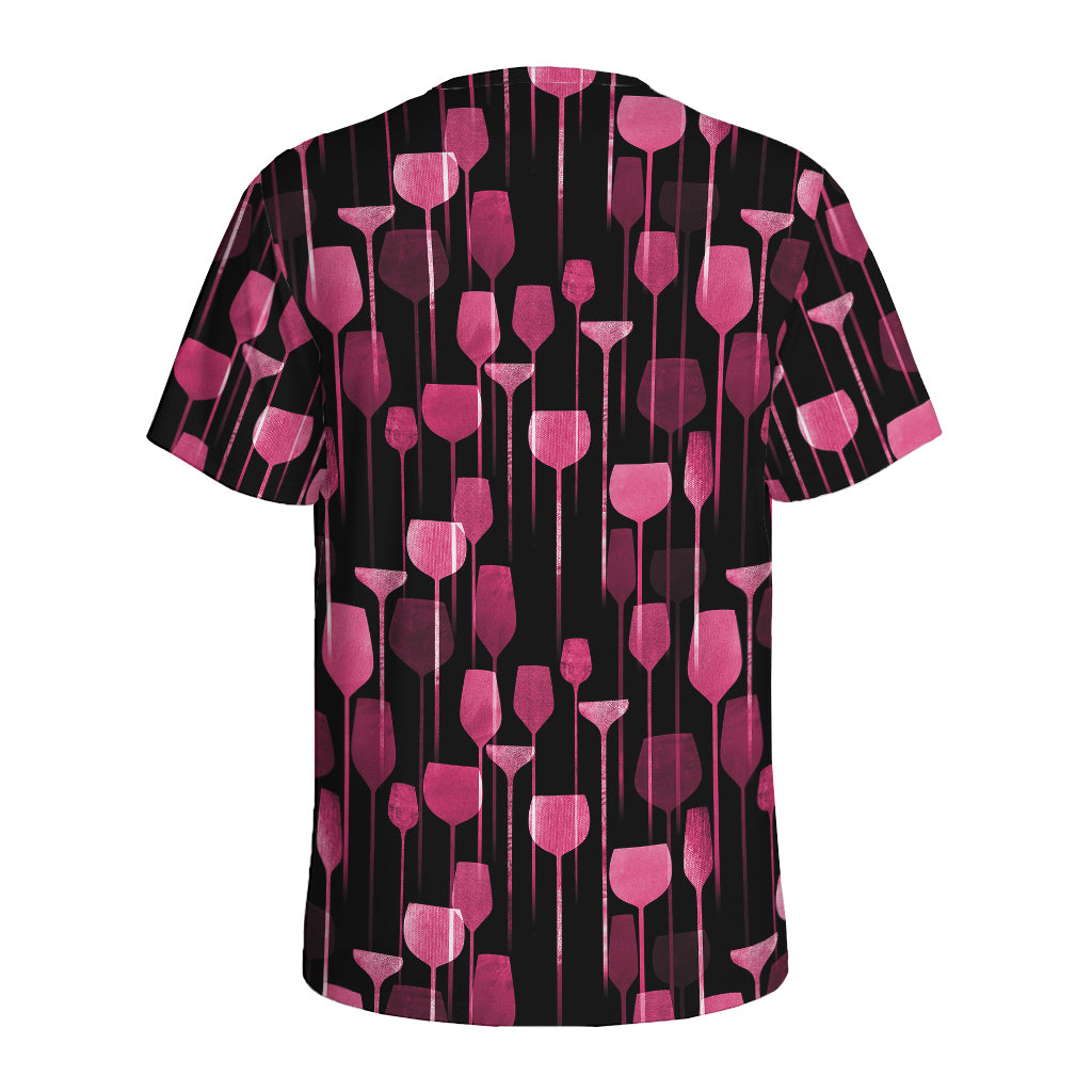 Glasses Of Wine Print Men's Sports T-Shirt