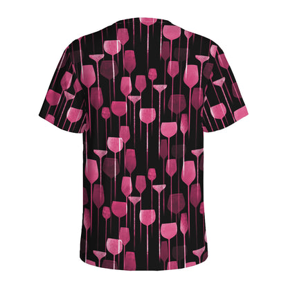 Glasses Of Wine Print Men's Sports T-Shirt
