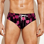 Glasses Of Wine Print Men's Swim Briefs