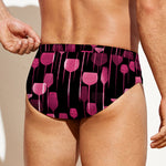 Glasses Of Wine Print Men's Swim Briefs