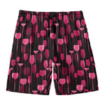 Glasses Of Wine Print Men's Swim Trunks