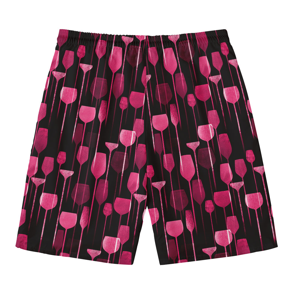 Glasses Of Wine Print Men's Swim Trunks