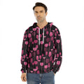 Glasses Of Wine Print Men's Velvet Pullover Hoodie