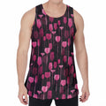 Glasses Of Wine Print Men's Velvet Tank Top