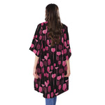Glasses Of Wine Print Open Front Beach Cover Up