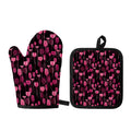 Glasses Of Wine Print Oven Mitt And Pot Holder Set