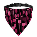 Glasses Of Wine Print Over The Collar Dog Bandana