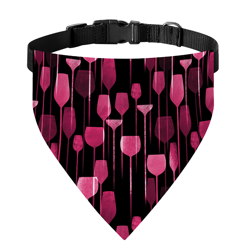 Glasses Of Wine Print Over The Collar Dog Bandana